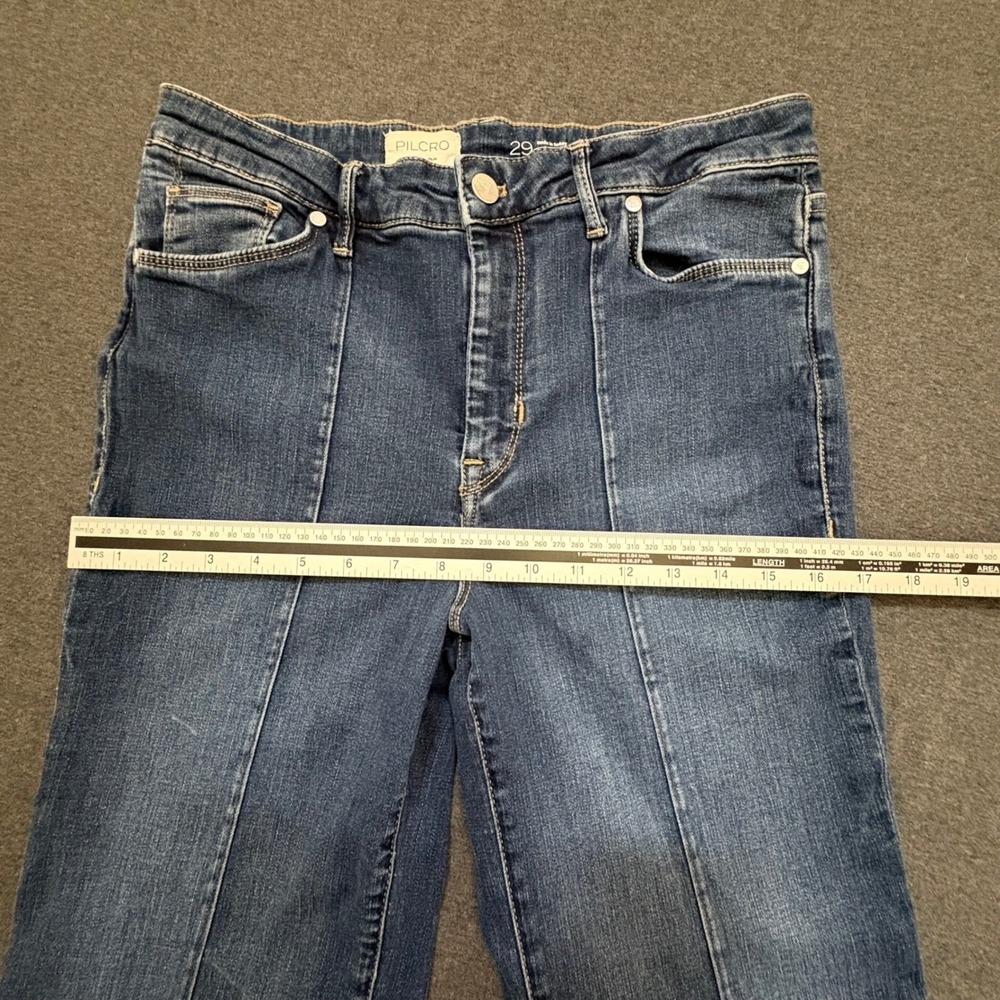 Pilcro Anthropologie Jeans Womens 29 High Rise Wide Leg Pintuck Denim - Picture 11 of 12